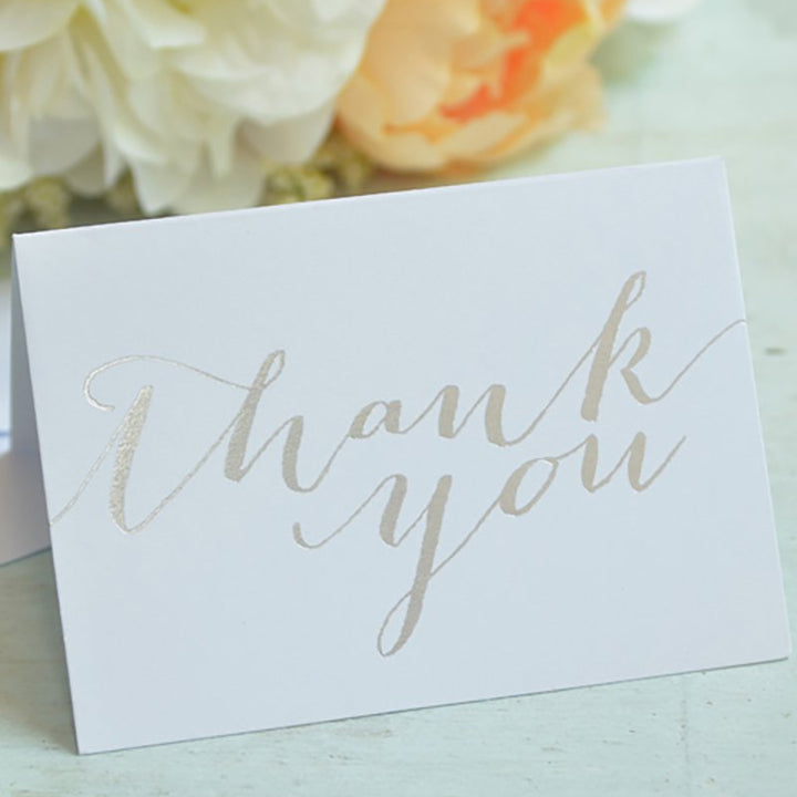 Gartner Studios Silver Foil Thank You Card, 3.5 x 5 inches, Includes Envelopes 50 Count (14269) 50.0