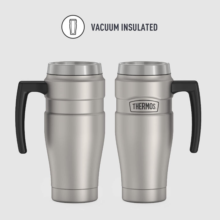 THERMOS Stainless King Vacuum-Insulated Travel Mug, 16 Ounce, Matte Steel