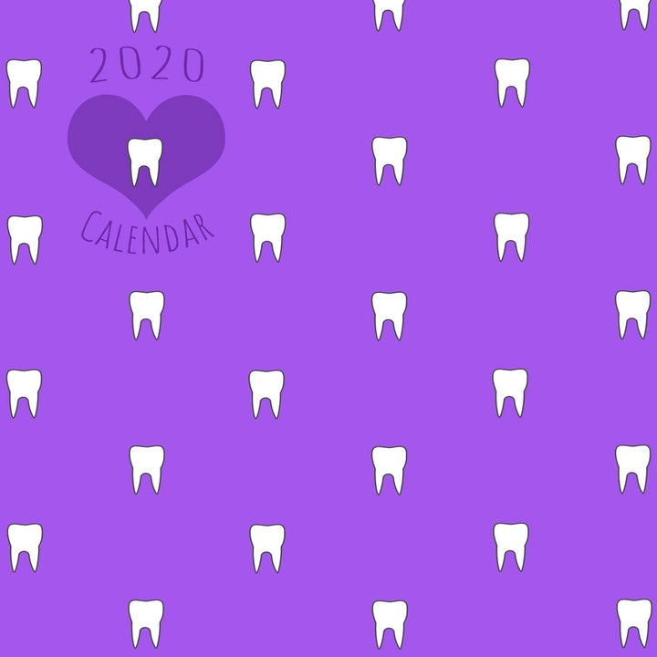 2020 Calendar: Monthly Schedule Organizer - Tooth Design Planner for Dentists, Orthodontists, Dental Hygienists and Receptionists in Purple