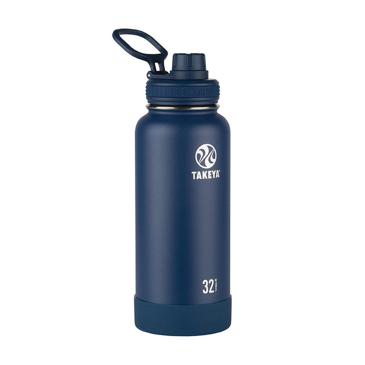 Takeya Actives 32 oz Vacuum Insulated Stainless Steel Water Bottle Bundle with Replacement Straw Lid