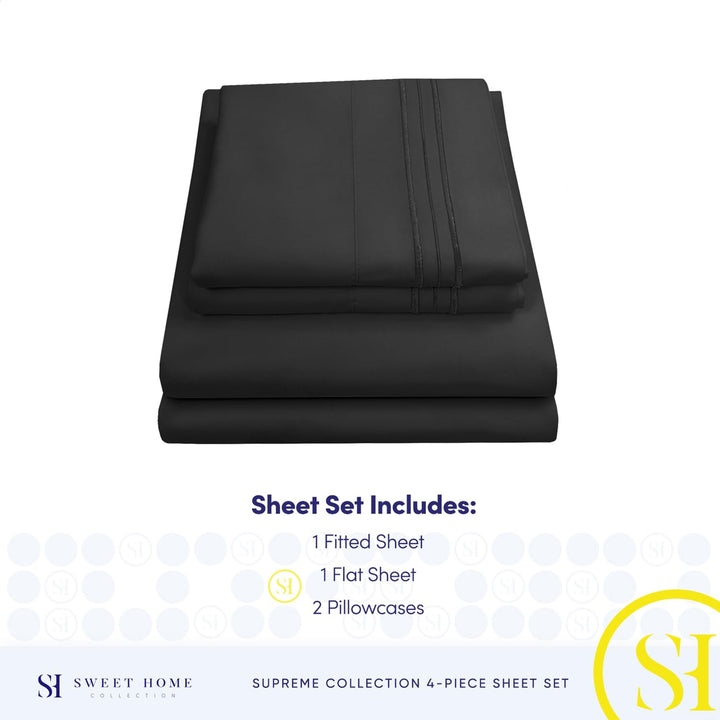 Full Size Sheet Sets - Breathable Luxury Sheets with Full Elastic & Secure Corner Straps Built In - 1800 Supreme Collection Extra Soft Deep Pocket Bedding Set, Sheet Set, Full, Taupe