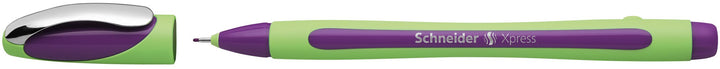 Xpress Premium Fineliner, 0.8 mm Porous Point, Light Green Barrel, Violet Ink, Box of 10 (190008),Purple