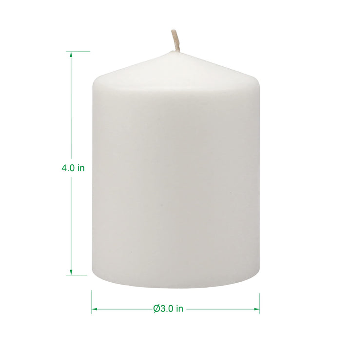 Stonebriar 3 Pack Tall 3 x 6 Inch 65 Hour Long Burning Unscented White Wax Pillar Candles 3x6 3.0