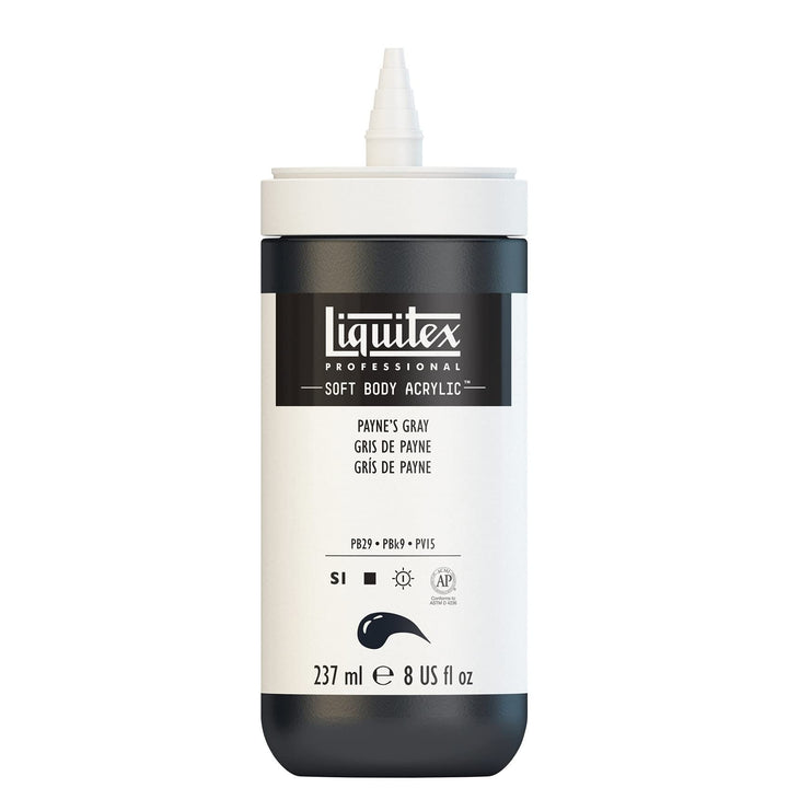 Liquitex Professional Soft Body Acrylic Paint, 237ml (8-oz) Bottle, Payne's Gray 8-oz Bottle