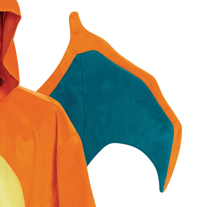 Disguise unisex-adult Charizard Costume for Adults, Deluxe Official Pokemon Halloween Costume With Hood and Wings As Shown Medium (38-40)