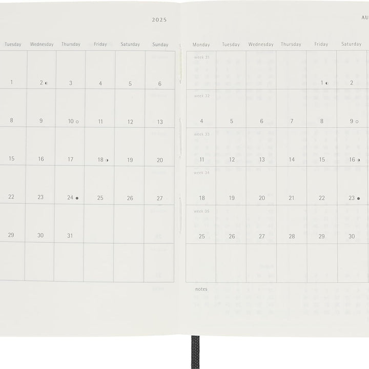 Moleskine Classic 12 Month 2025 Monthly Planner, Soft Cover, XL (7.5" x 9.75"), Black, 128 pages