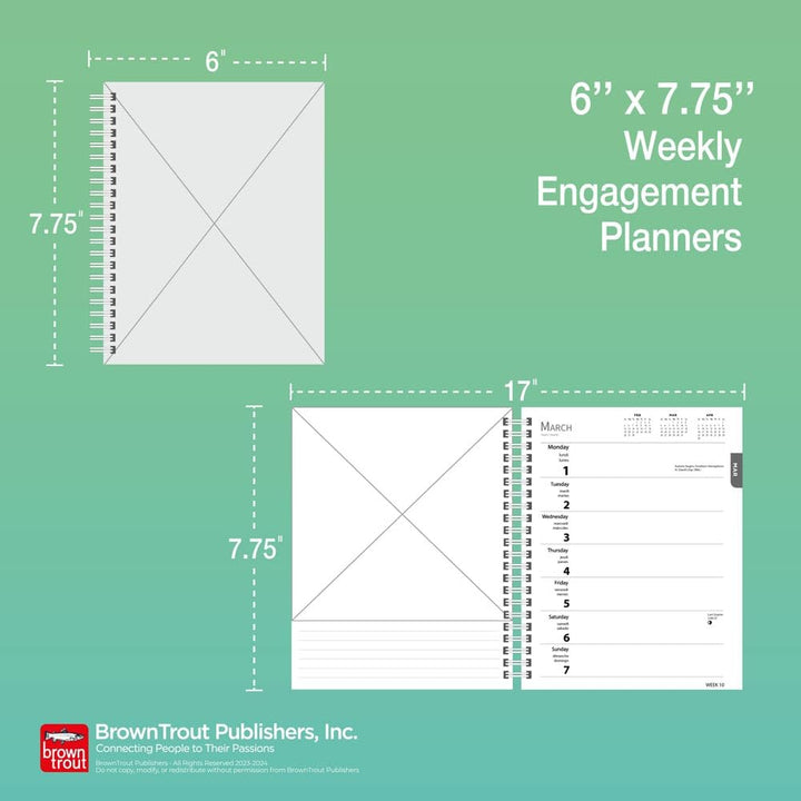 2024 BrownTrout Bulldogs 6-inch x 7.75-inch Weekly & Monthly Engagement Planner, Multicolor (9781975468774)