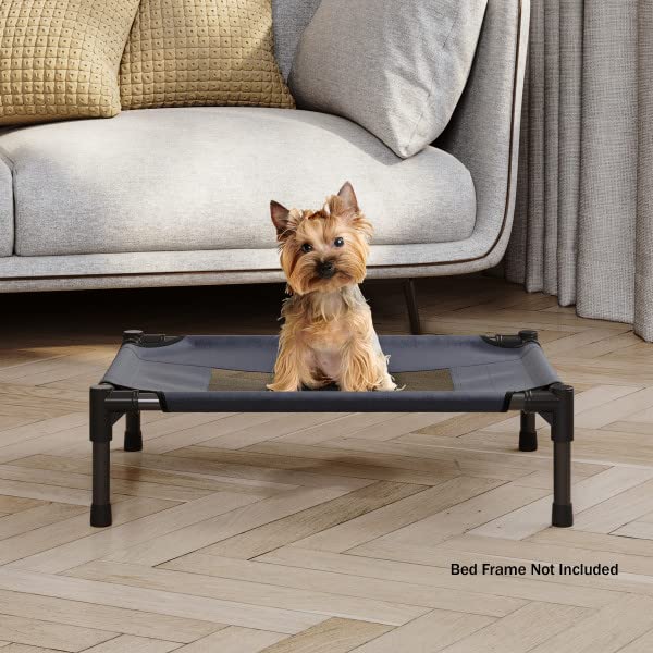 PETMAKER Elevated Dog Bed Cover - 24.5x18.5-Inch Replacement Pet Bed Cover with Mesh Panel - for Indoor/Outdoor Use - Dog Cot Not Included (Blue) Replacement Cover - Small Blue
