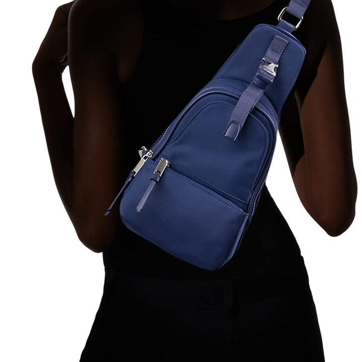 Calvin Klein Shay Organizational Sling Backpack, Medieval Blue,One Size One Size