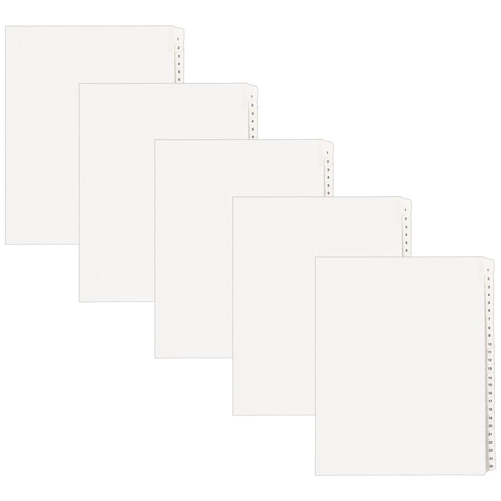 Avery 1-25 Legal Exhibit Dividers for 3 Ring Binders, 25-Tab Sets, Allstate Style, 5 Binder Divider Sets (24761) 3Pack (300 Labels) 5 Sets