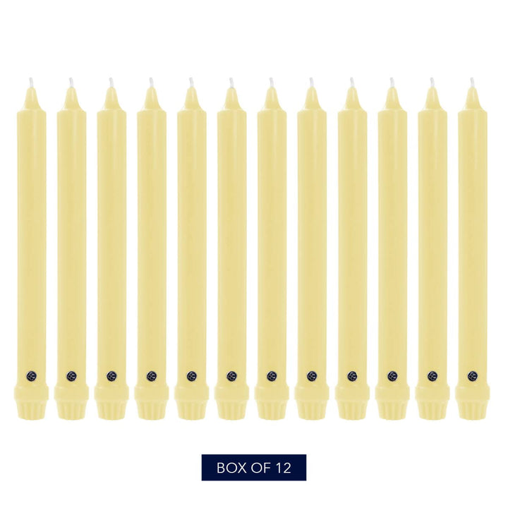 Colonial Candle Unscented Taper Candle, Handipt Collection, Limoncello, 12 in, Pack of 12 - Up to 10 Hours Burn