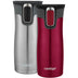 Contigo West Loop Stainless Steel Vacuum-Insulated Travel Mug with Spill-Proof Lid, Keeps Drinks Hot up to 5 Hours and Cold up to 12 Hours, 16oz 2-Pack, Very Berry & Steel