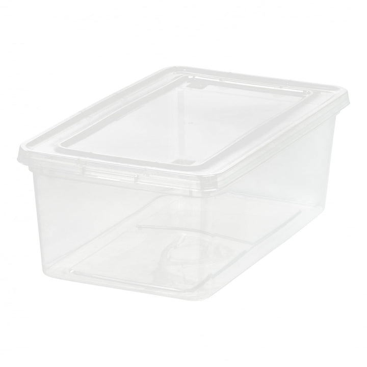 IRIS USA 68 Qt Clear Storage Box, BPA-Free Plastic Stackable Bin with Lid, Containers to Organize Closet Shelves, Clothes, Blankets, Towels, 6 Pack 68 Qt. - 6 Pack