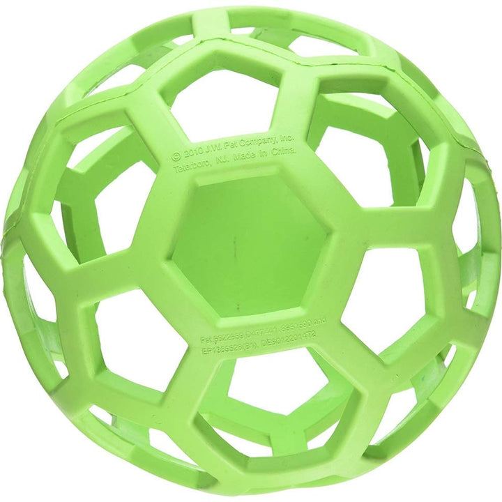 JW Pet Hol-ee Roller Dog Toy Puzzle Ball, Natural Rubber, Extra Large (7.5 Inch Diameter), Colors May Vary X-Large