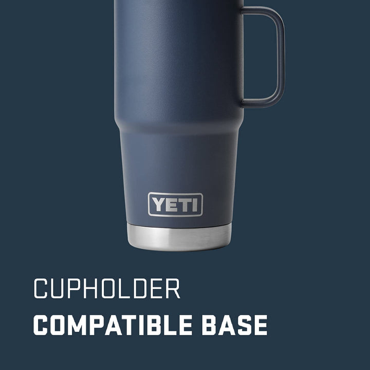 YETI Rambler 20 oz Travel Mug, Stainless Steel, Vacuum Insulated with Stronghold Lid, Navy