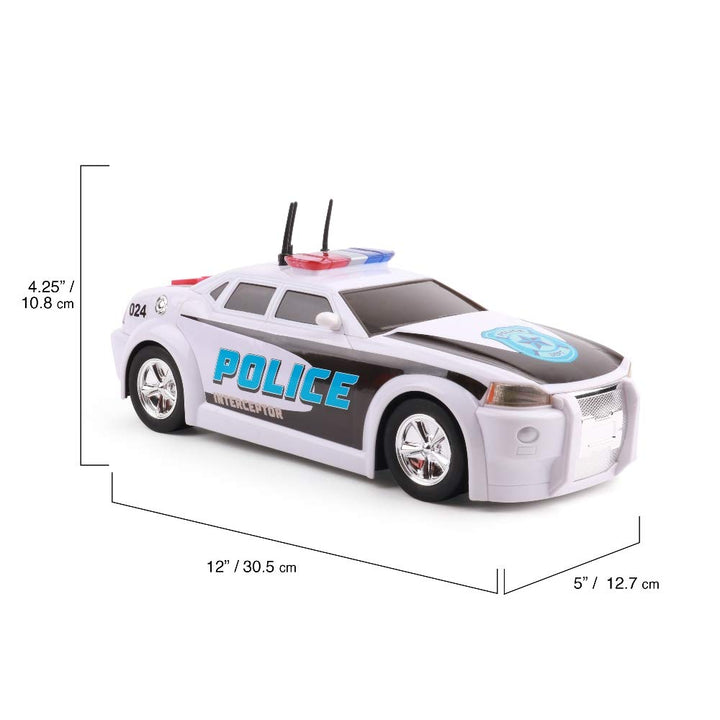 Mighty Fleet Rescue Force Police Cruiser Toy: Realistic Lights & Sound Effects, Durable Plastic & Batteries Included - Ages 3+