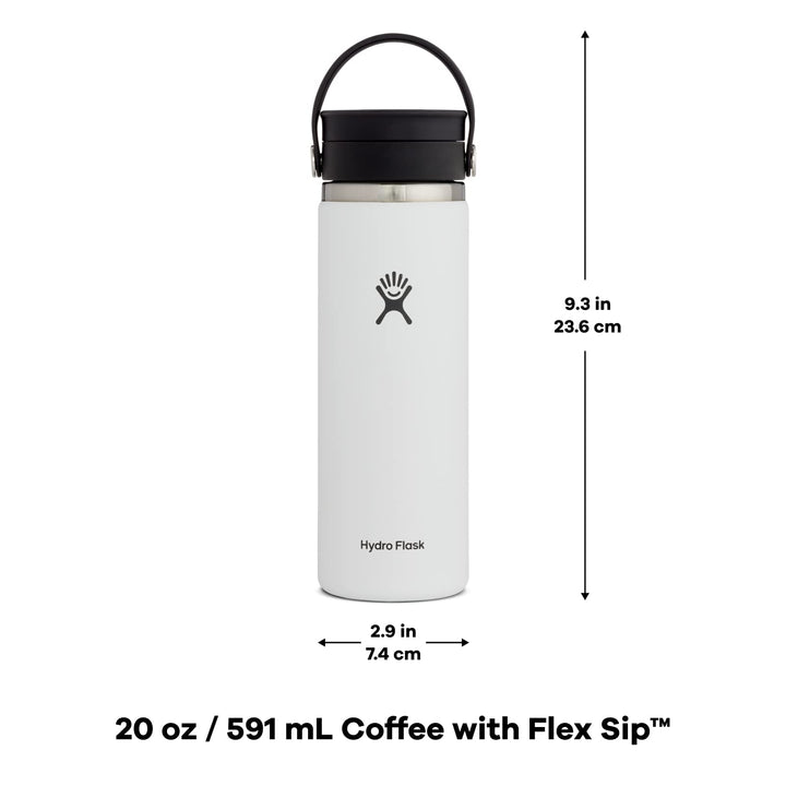 Hydro Flask Stainless Steel Wide Mouth Bottle with Flex Sip Lid and Double-Wall Vacuum Insulation for Coffee, Tea and Drinks 20 Oz Lupine