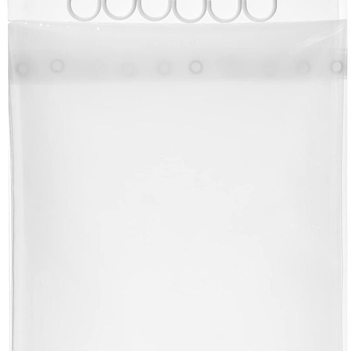 Basics Water Resistant 8-Gauge PEVA Shower Curtain Liner with Metal Grommets and Plastic Hooks, 84"L x 72"W, Clear 72" x 84"