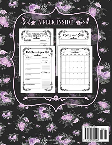 2020 Sweary Planner: Floral Purple Lavender Busy As F*ck - Daily, Weekly, And Monthly Planner With Weekly Motivational Sweary Sayings For Women