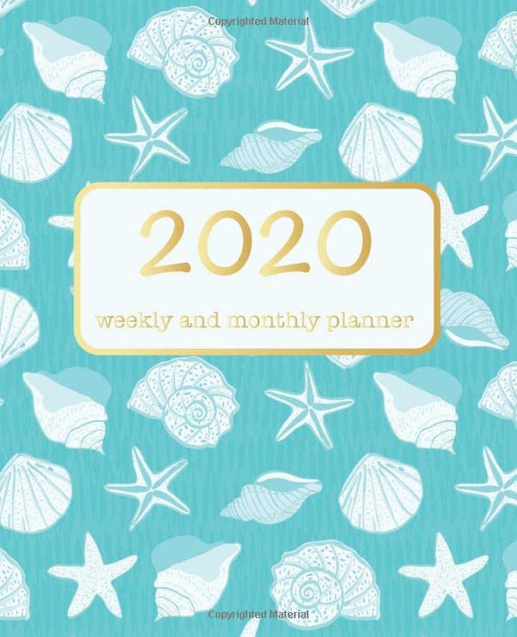 2020 Weekly and Monthly Planner: Calendar Schedule | Academic Organizer | Daily Weekly Monthly W/ To Do List | Personal Planner| Academic Schedule ... Sea Shells Turquoise Cover | Beach Theme art