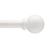 Kenney KN71703 Chelsea Ball End Standard Decorative Window Curtain Rod, 48-86" Adjustable Length, White Finish, 5/8" Diameter Steel Tube, 1-Pack 48-86"