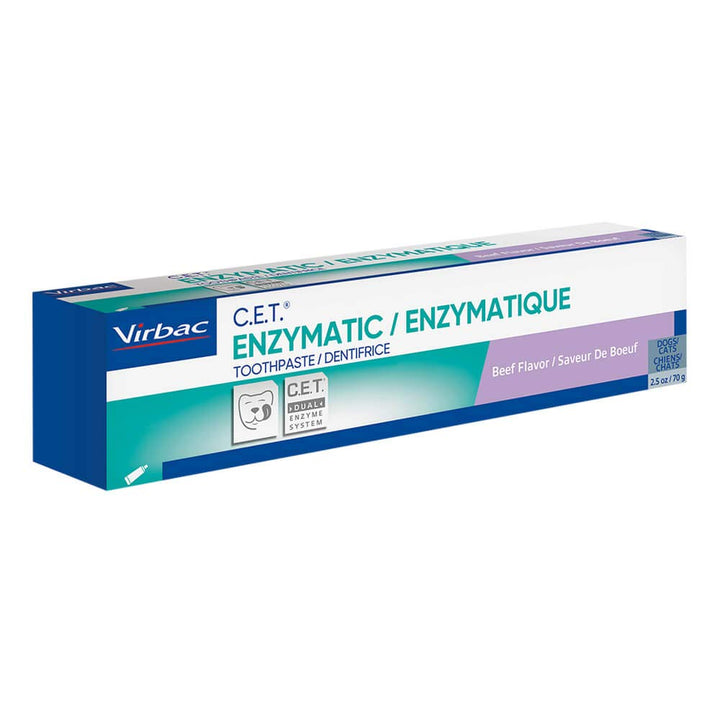 CET Virbac Plaque Tartar Control Enzymatic Dog and Cat Toothpaste, 2.5 oz, Beef
