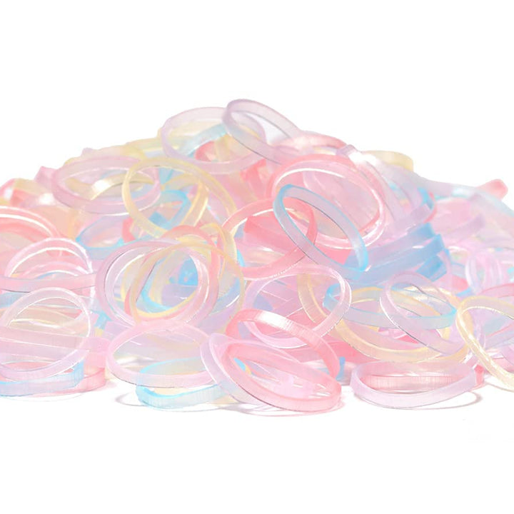 Youxuan Mini Hair Elastics for Girls Transparent Rubber Bands, 1000 PCS, Multi Color