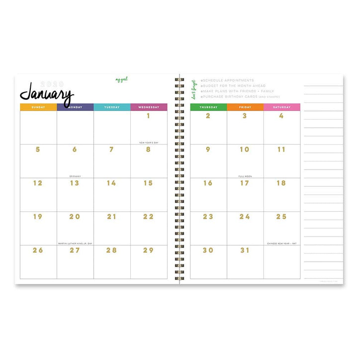 2020 Gold Dot Strokes Large Weekly Monthly Planner