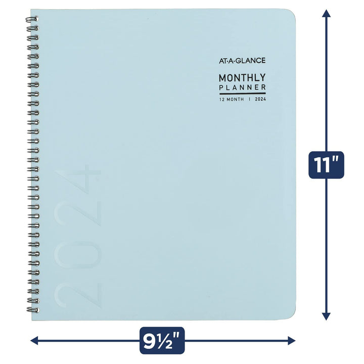 AT-A-GLANCE 2024 Monthly Planner, 9" x 11", Large, Contemporary Lite, Sky Blue (7026XL3824) 2024 Old Edition