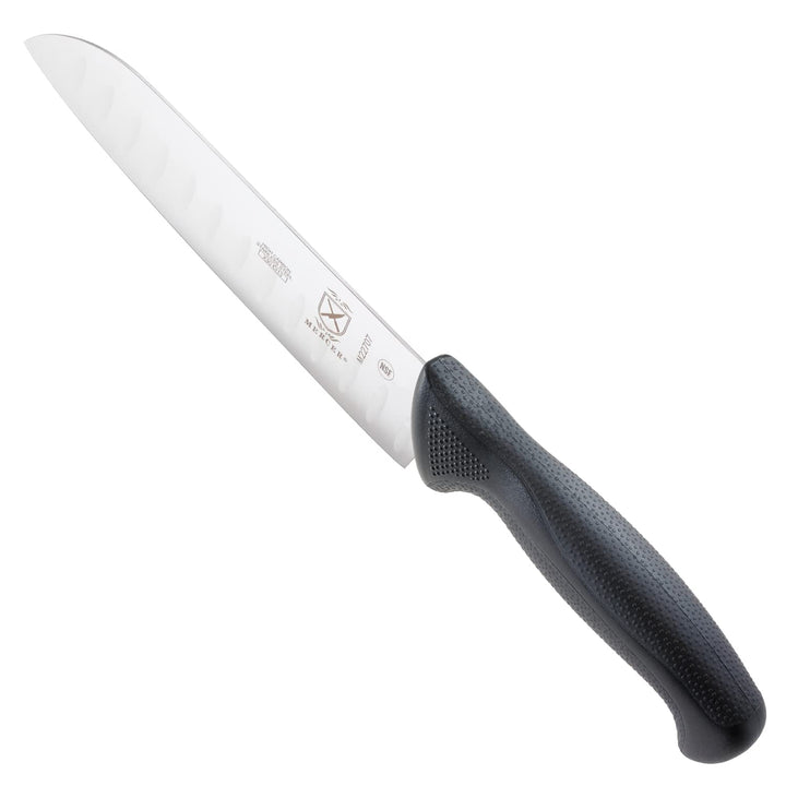 Mercer Culinary M22707 Millennia Black Handle, 7-Inch Granton Edge, Santoku Knife 7" Santoku Knife (Granton Edge)