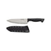 Farberware Edgekeeper 6-Inch Chef Knife with Self-Sharpening Blade Cover, High Carbon-Stainless Steel Kitchen Knife with Ergonomic Handle, Razor-Sharp Knife, Black Chef Knife 6 Inch Black/Gray