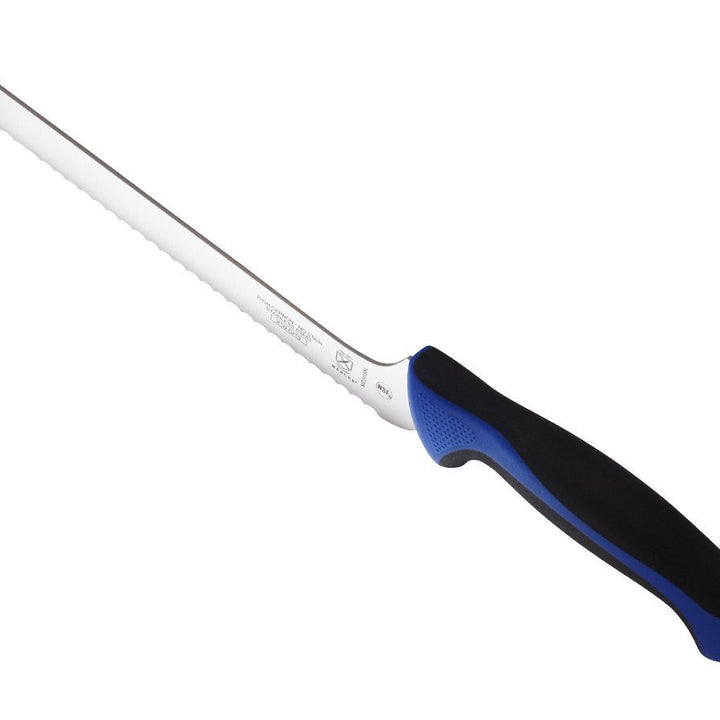 Mercer Culinary Millennia Colors 8-Inch Offset Wavy Edge Bread Knife, Blue