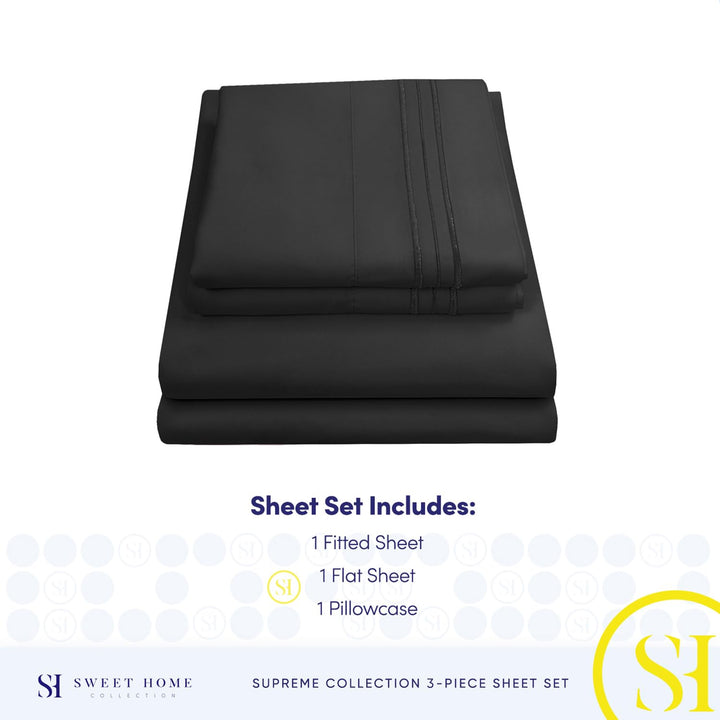 Full Size Sheet Sets - Breathable Luxury Sheets with Full Elastic & Secure Corner Straps Built In - 1800 Supreme Collection Extra Soft Deep Pocket Bedding Set, Sheet Set, Full, Taupe