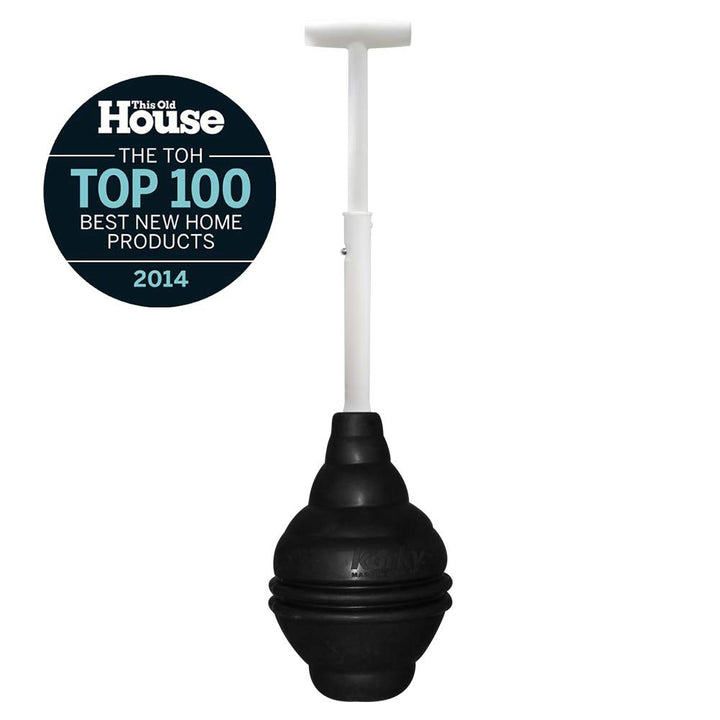 Korky 96-4AM BeehiveMAX Toilet Plunger, Black, 1 Count (Pack of 1) Adjustable Handle