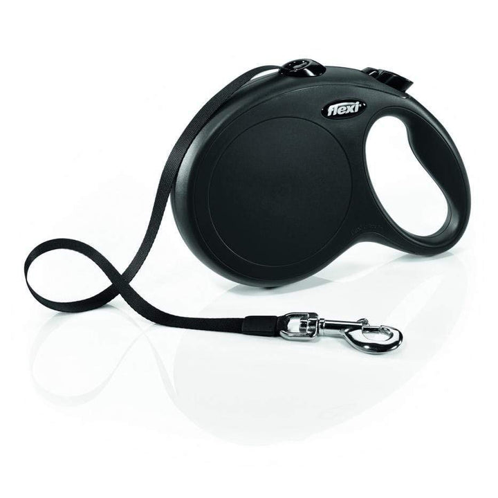 FLEXI New Classic Retractable Dog Leash (Tape) 26 feet, Large, Black