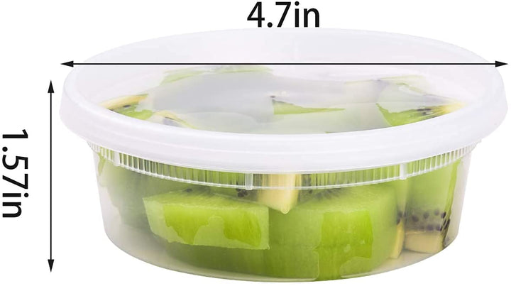 TashiBox [8oz-40 Sets Plastic Containers with Airtight Lids, Food Storage Containers, Deli, Slime, Soup, Meal Prep Containers | BPA Free | Stackable | Leakproof | Microwave/Dishwasher/Freezer Safe 8 oz - 40 Containers & Lids