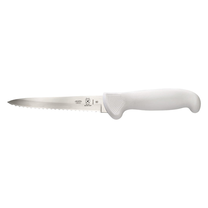 Mercer Culinary Ultimate White 5" Wavy Edge Utility Knife 5" Utility Knife (Wavy Edge)