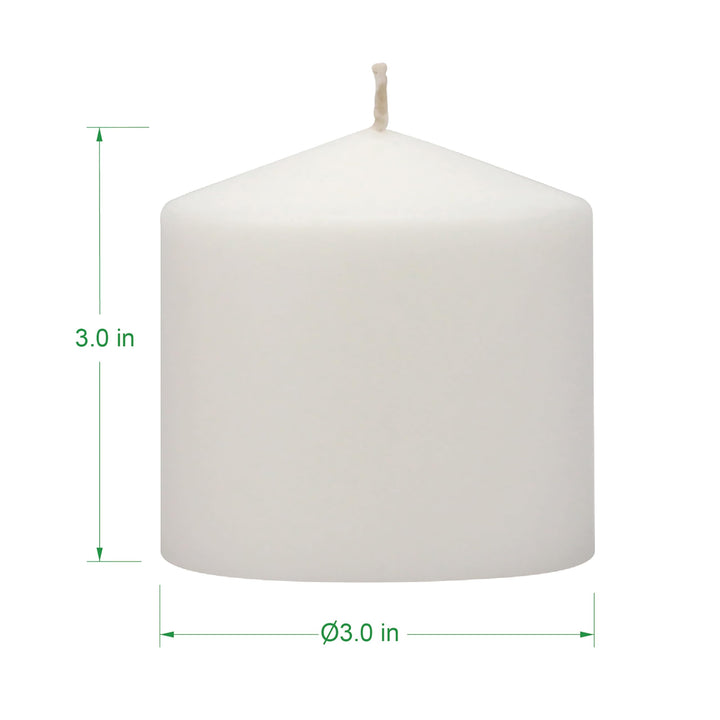 Stonebriar 3 Pack Tall 3 x 6 Inch 65 Hour Long Burning Unscented White Wax Pillar Candles 3x6 3.0