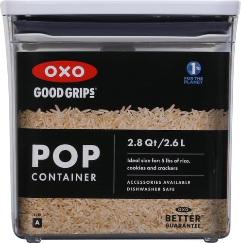 OXO Good Grips POP Container - Airtight Food Storage - 2.8 Qt for Rice, Sugar and More 2.8 Qt - Square - Sugar