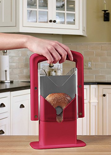 Hoan The Original Bagel Guillotine Universal Slicer, 9.25-Inch, Red