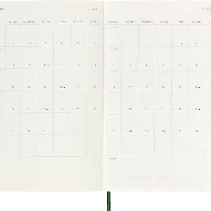 Moleskine Classic 12 Month 2025 Monthly Planner, Soft Cover, XL (7.5" x 9.75"), Black, 128 pages