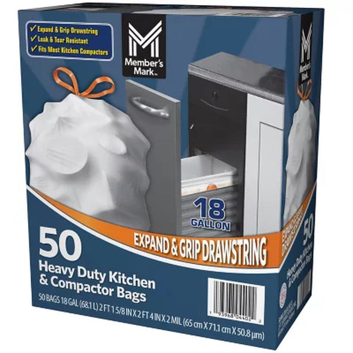 Member'S Mark Heavy Duty Kitchen & Compactor Trash Bags (18 Gal., 50 Ct.)