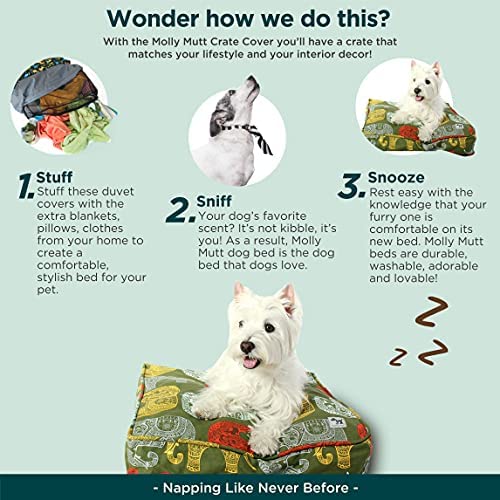 Molly Mutt Water-Resistant Dog Bed Liner, Polyester Bed Liner for Dogs, Easy to Clean, Gray, Small,22"x27"x4.75" New Version