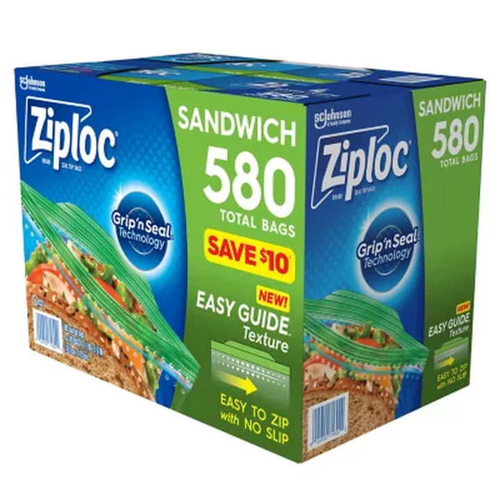 Ziploc Easy Open Tab Sandwich Bags, 580 Ct.