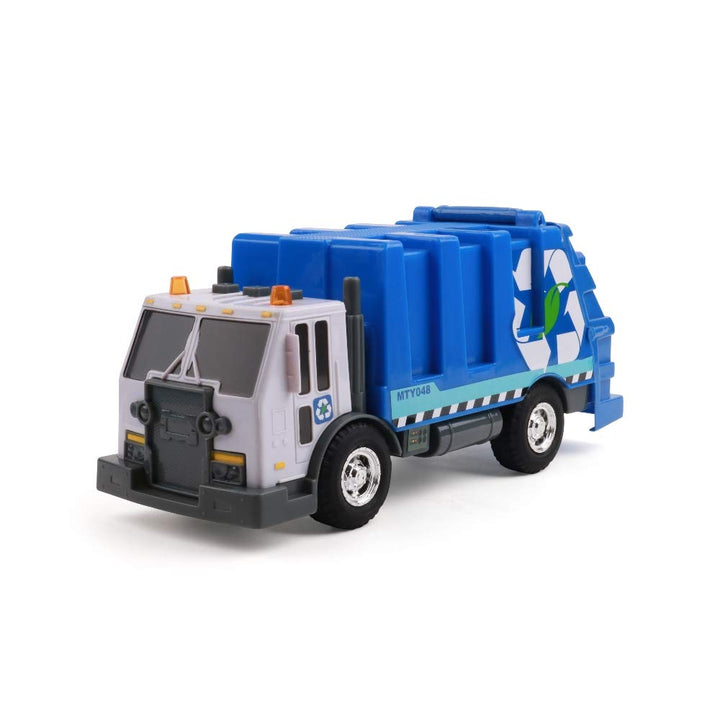 Mighty Fleet Rescue Force Garbage Truck Toy - Realistic Lights & Sounds, Detachable Recycling Bin, Durable Plastic, Ages 3+