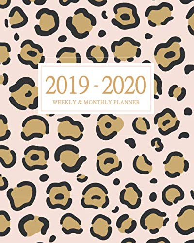 2019-2020 Weekly and Monthly Planner: Daily Agenda Calendar Schedule Organizer | Pink Gold Tan Leopard Cheetah Print | 18 Month Academic Planner July 2019 through December 2020