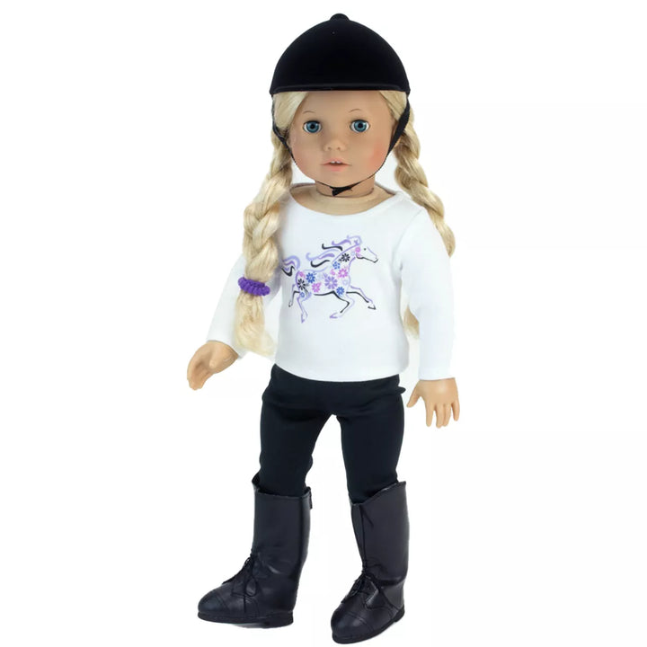 Sophia’S 4 Piece Horseback Riding Outfit with Riding Boots Set for 18'' Dolls, Black