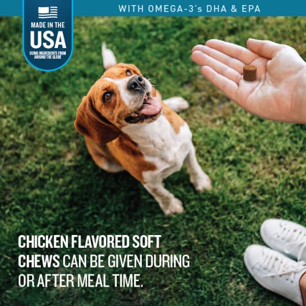 VetIQ Glucosamine Hip & Joint Supplement for Dogs, 60 Soft Chews, Dog Joint Support Supplement with MSM and Krill, Dog Health Supplies Large & Small Breed, Chicken Flavored Chewables Standard Strength 60 Count (Pack of 1)