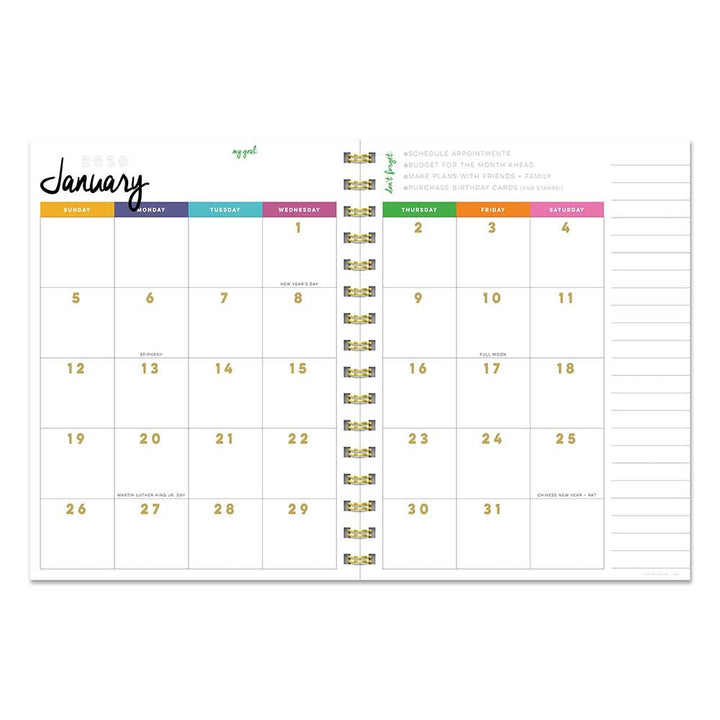 2020 Lush Leaves Medium Weekly Monthly Planner