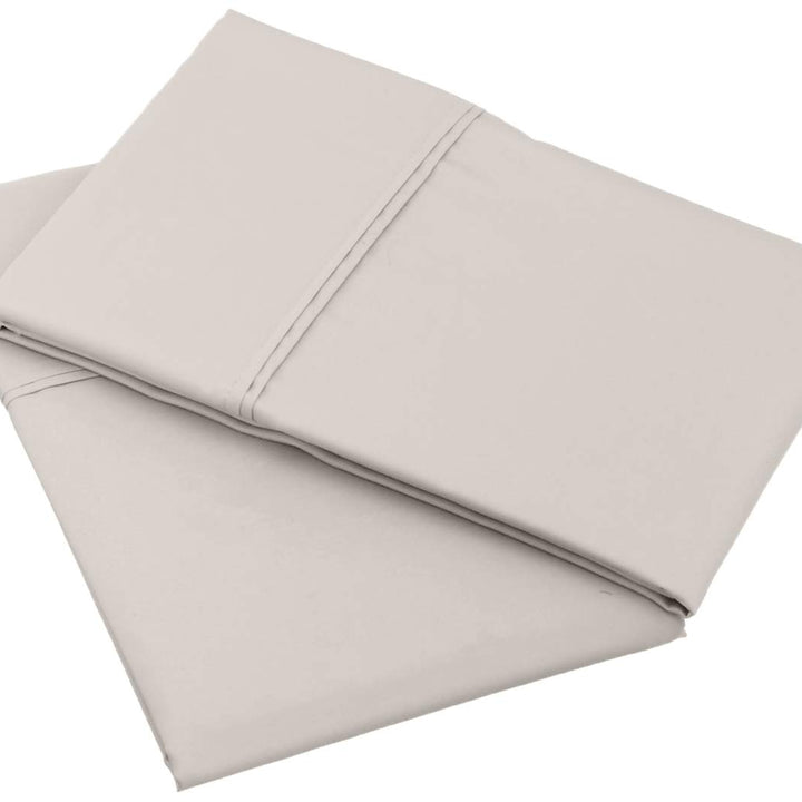 Basics 400 Thread Count Cotton Pillow Case, Standard, 30" L x 20" W, Stone Gray - Set of 2